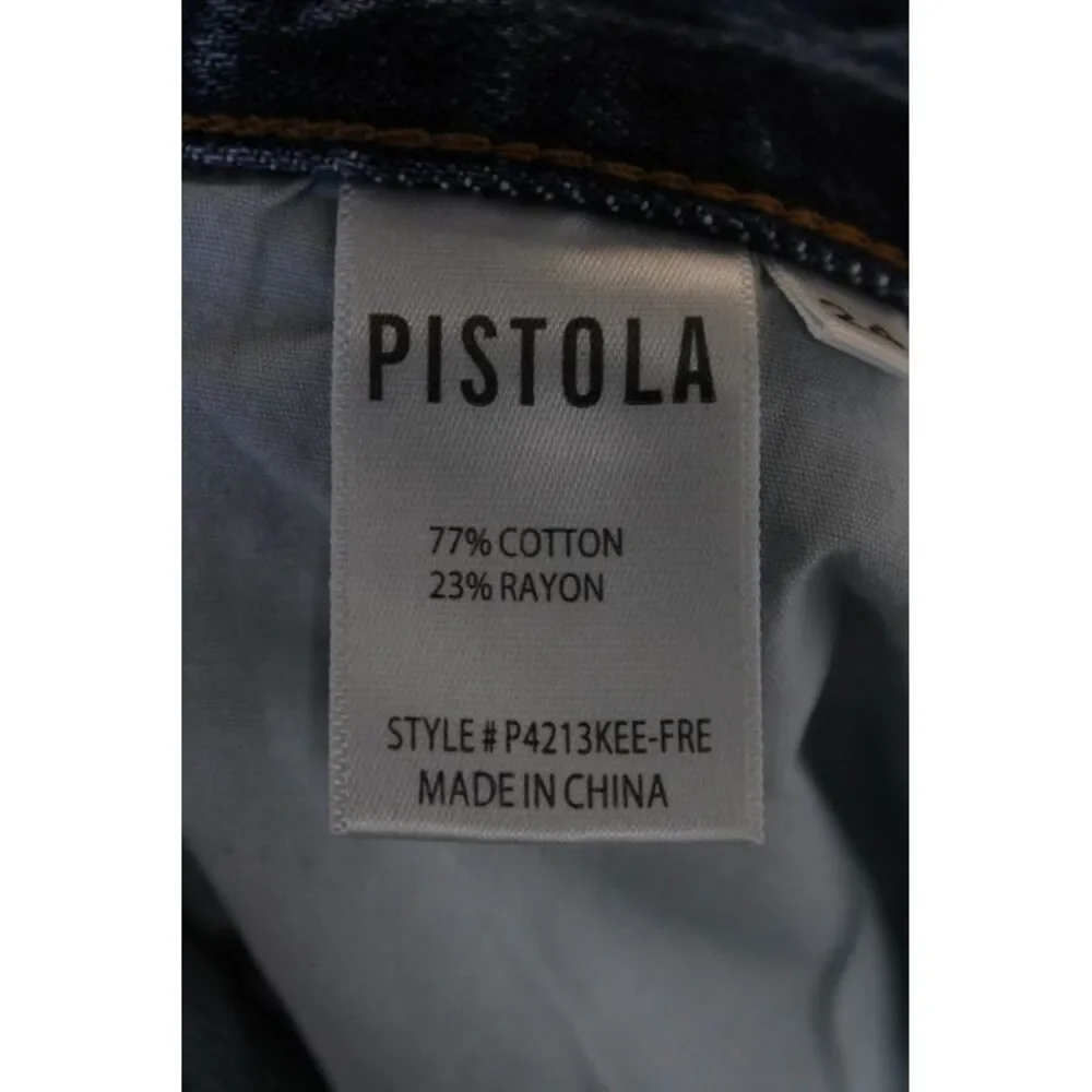 Pistola Womens Cotton Distressed Hem Five Pocket Denim Shorts Blue Size 24
